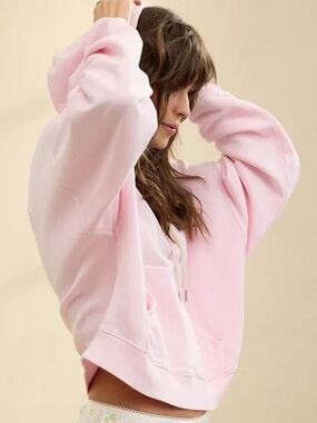 aerie pop over hoodie • parfait pink